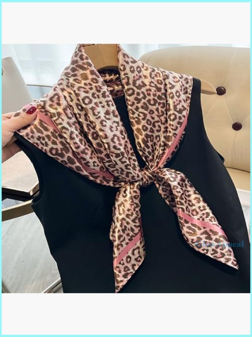 Large Square Scarf 35x35 Inch Silk Satin Head Wrap Neck Bandana - Picture 3 of 7